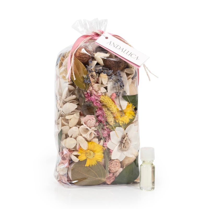 ANDALUCA Secrets of Spring Scented Potpourri | Made in California | Large 20 oz Bag + Fragrance Vial | Notes of Citron, Jasmine and Soft Woods | Floral Spring Home Fragrance - Image 4